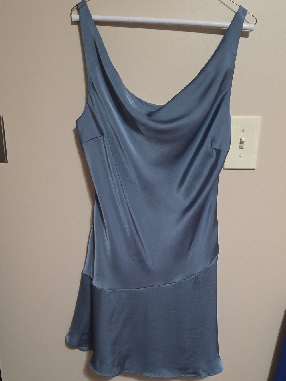 wild fable Slate Blue Satin Cowl Mini Dress